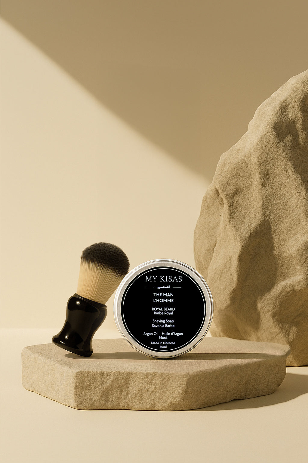 ROYAL BEARD - Savon à barbe à l'Huile d'Argan Parfumé au Musc 50ml